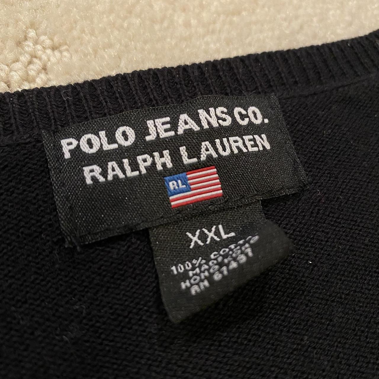 Polo Ralph Lauren Men's Black and White Jumper | Depop