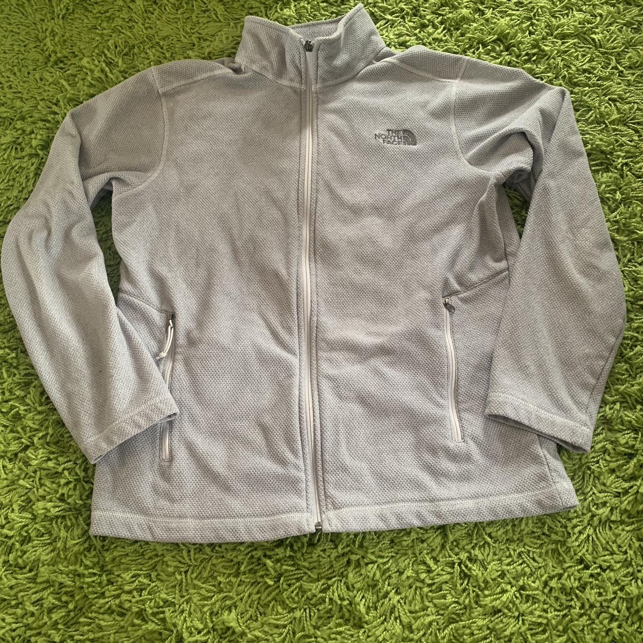 Men’s Northface Heather Gray Zipper Jacket, Heavy... - Depop