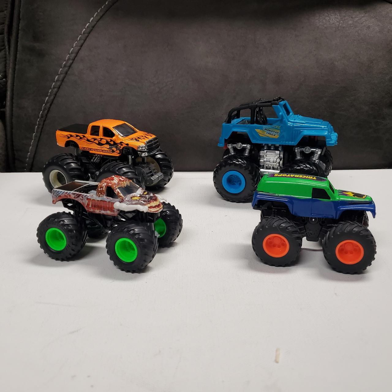 Toy Monster Trucks - Lot of 4 1) Blue Truck - 4... - Depop