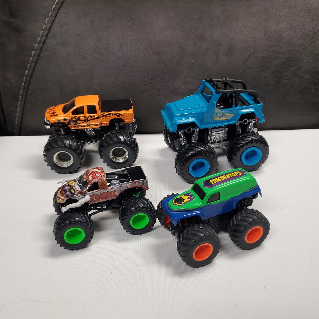 Toy Monster Trucks - Lot of 4 1) Blue Truck - 4... - Depop