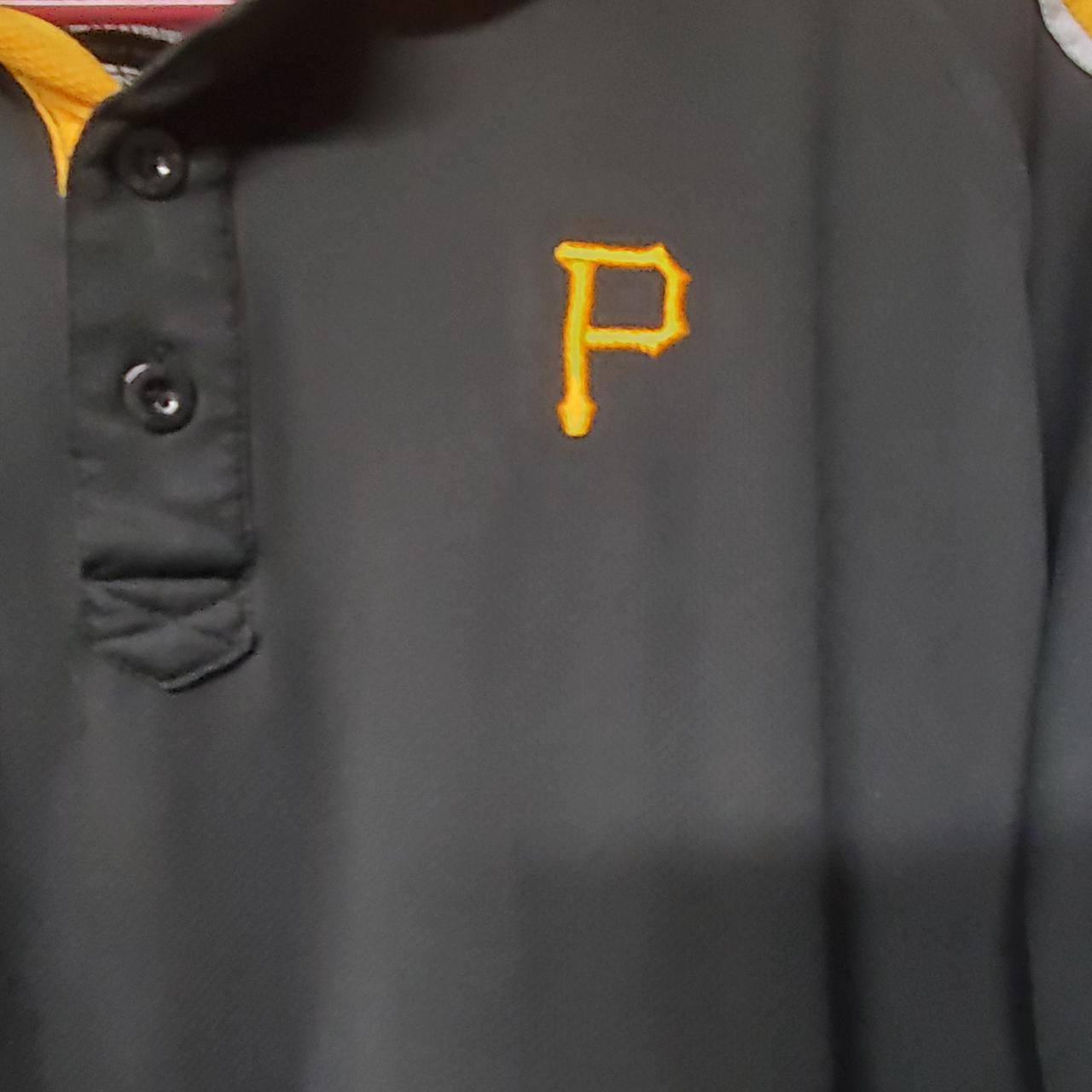 Pittsburgh Pirates Stitches Button-Down Raglan Fashion Jersey - Black