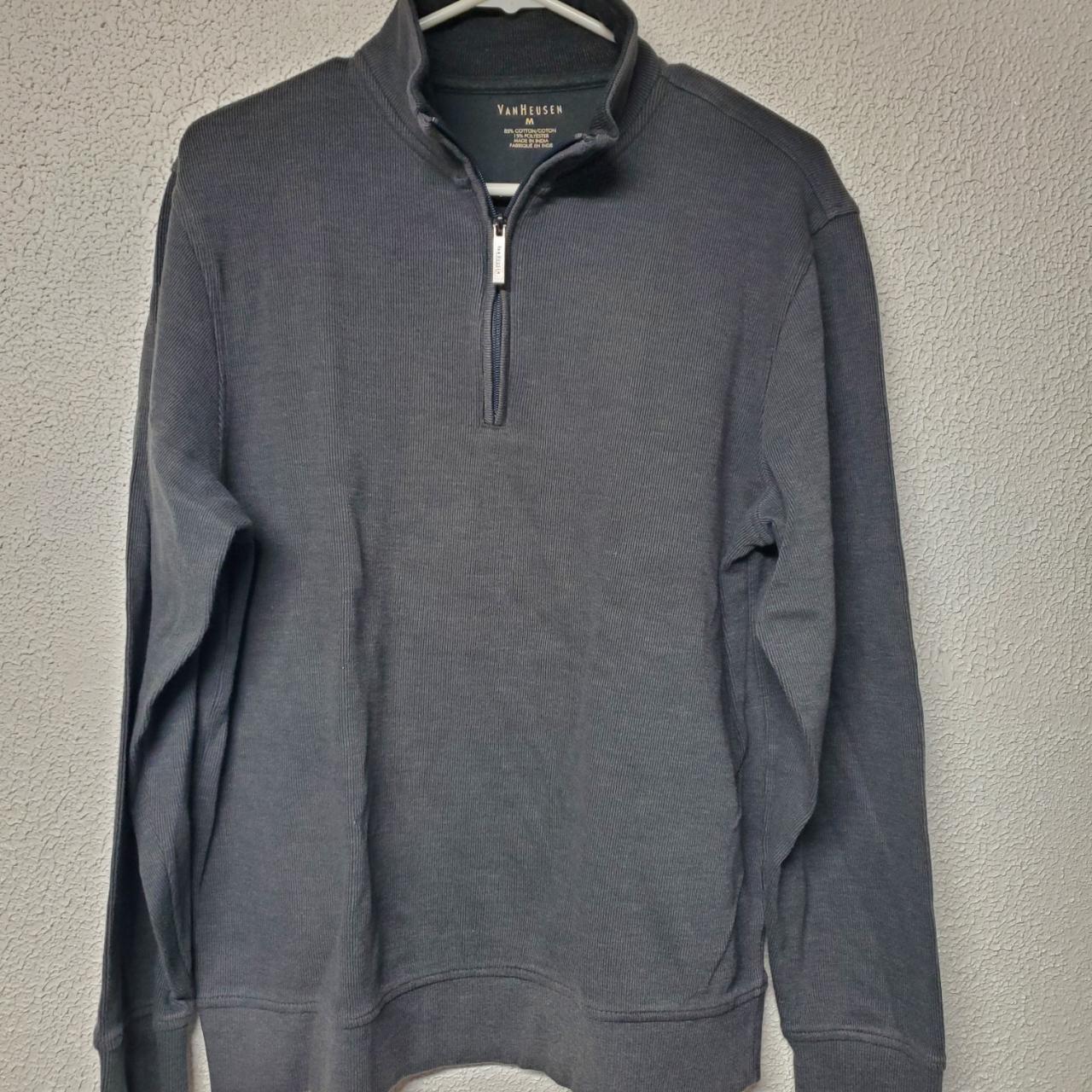 Sweater - Pullover - Van Heusen - 1/4 Zip - Gray -... - Depop