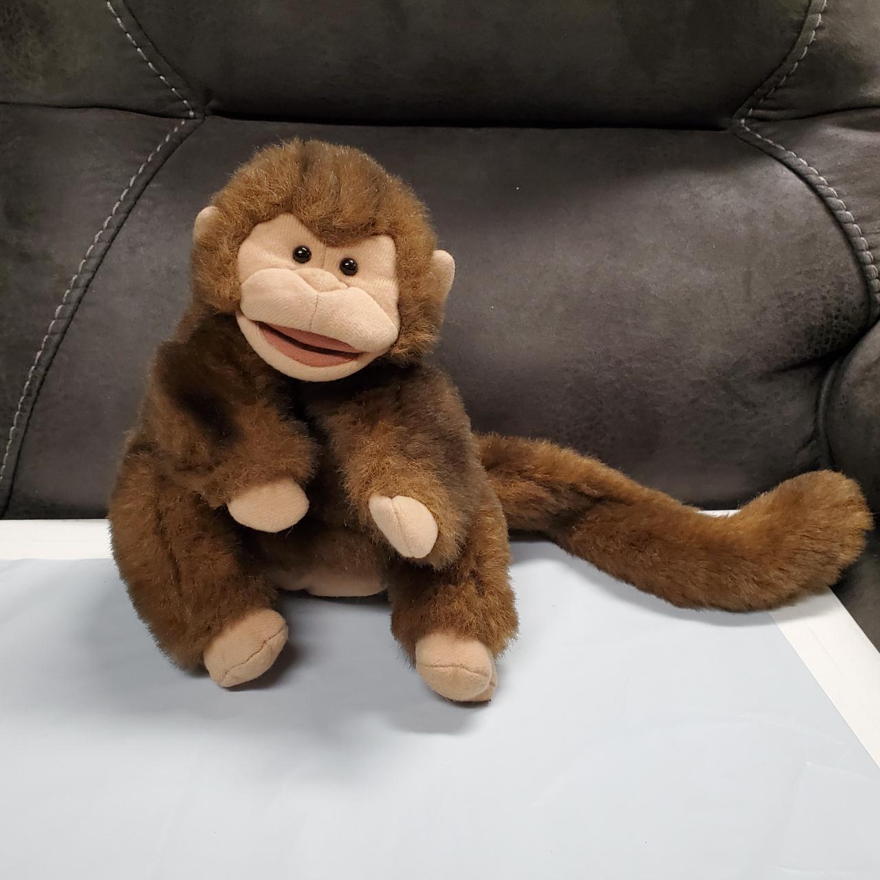 This adorable 10-inch brown monkey plush hand puppet... - Depop