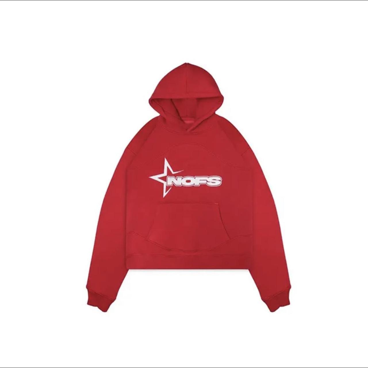 ‼️RED NOFS Y2K HOODIE, VERY NICE PIECE, ON DISCOUNT... - Depop