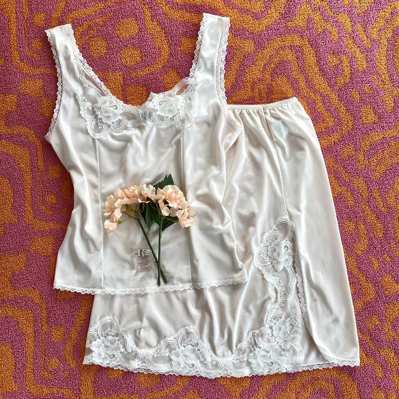 Vintage Ashley Taylor Camisole and Half Slip... - Depop