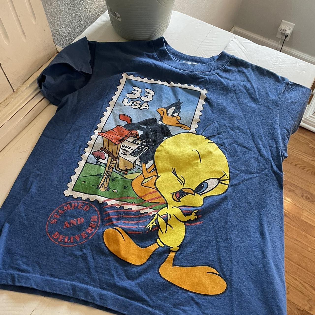 Looney Tunes Blue T-shirt | Depop