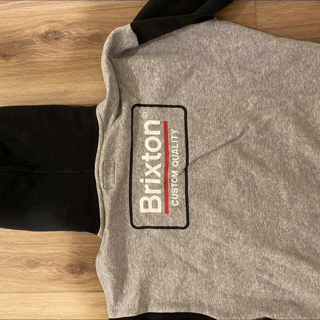 Brixton Men's Grey and Black Hoodie (3)