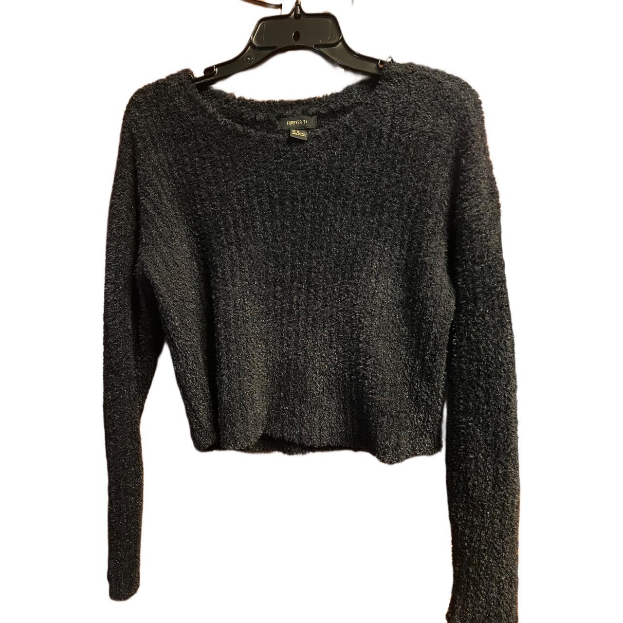 Black fuzzy sweater forever 21 hotsell