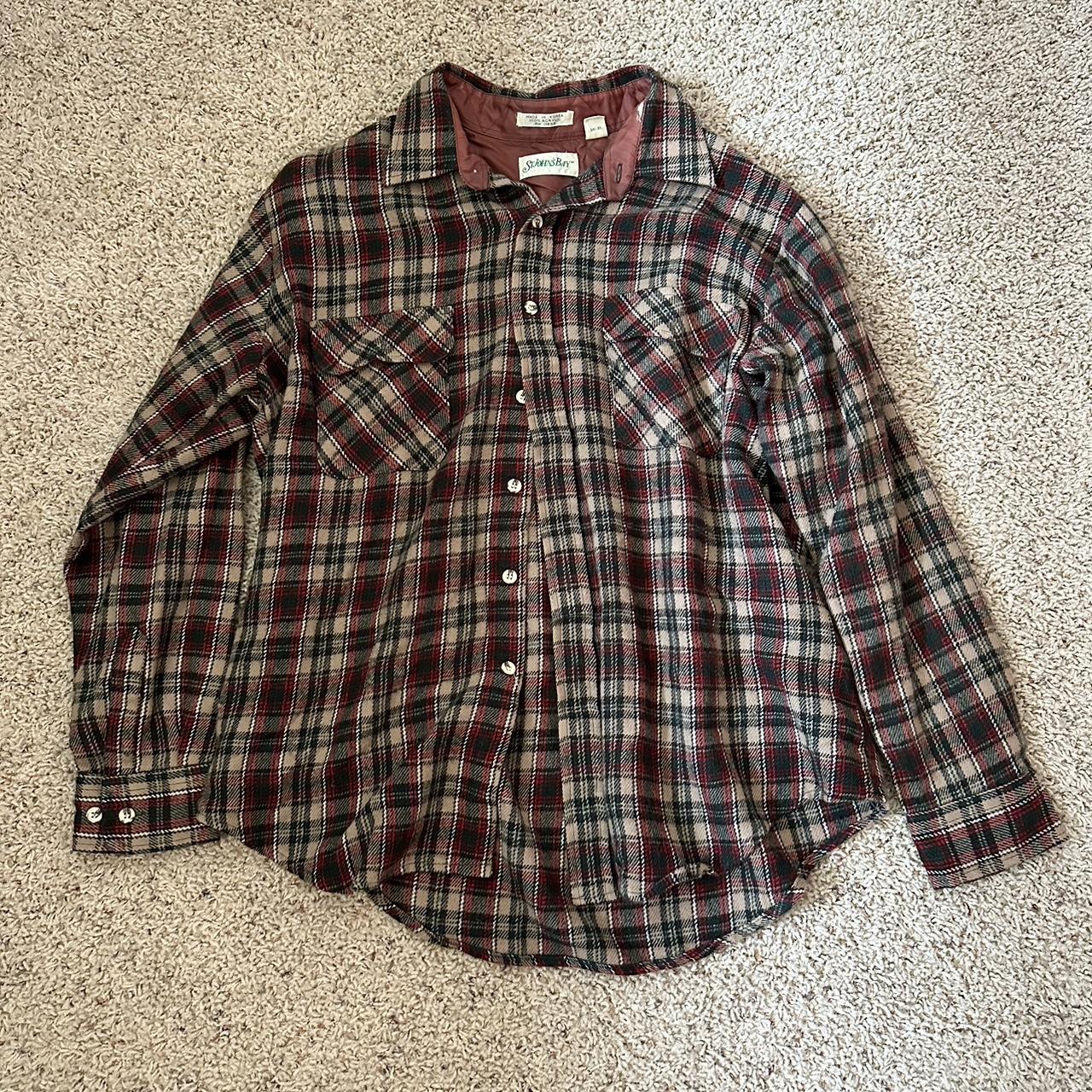 St. John's Bay Men's Burgundy and Red Shirt | Depop