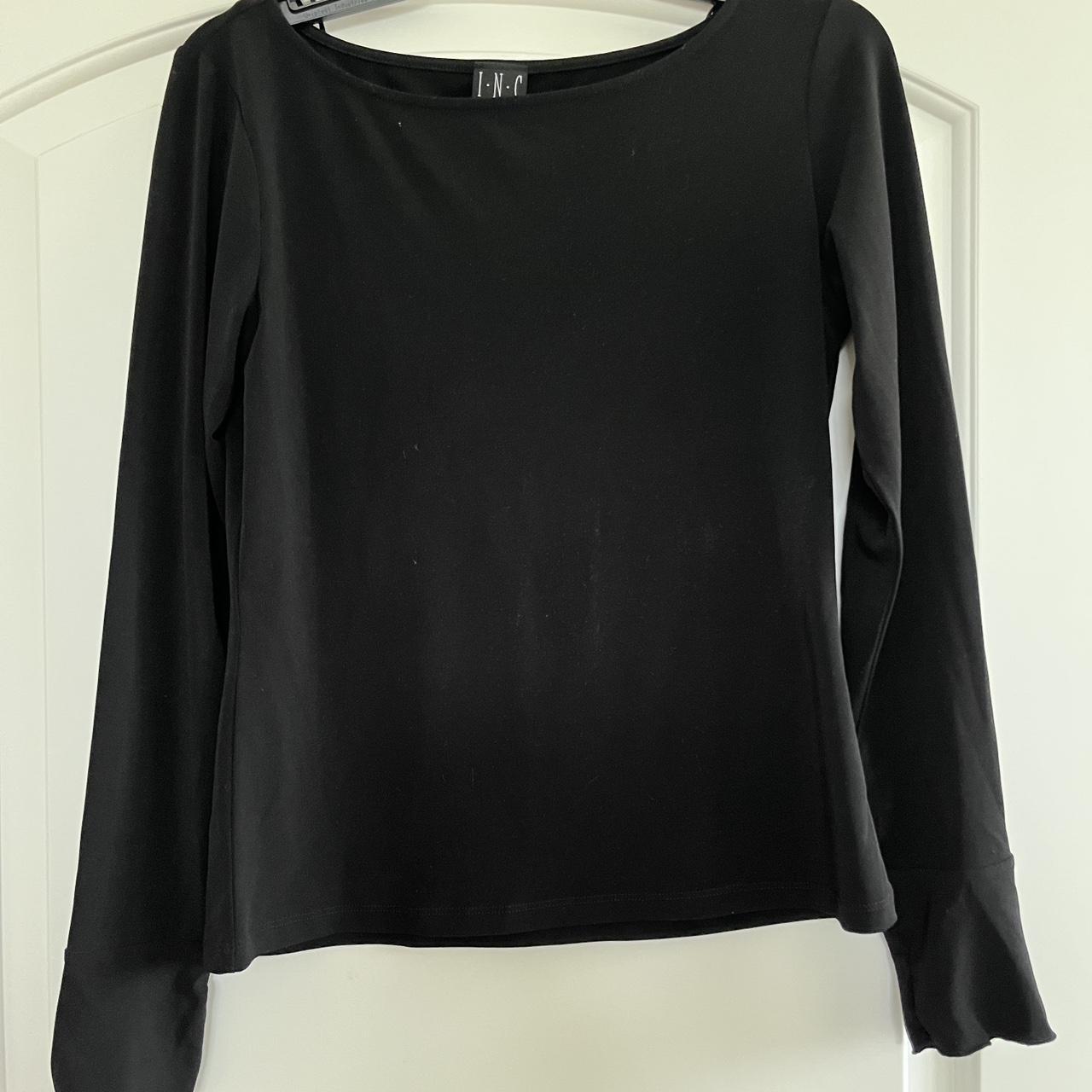 INC black long sleeve top. Size M. Worn 1-2 times - Depop