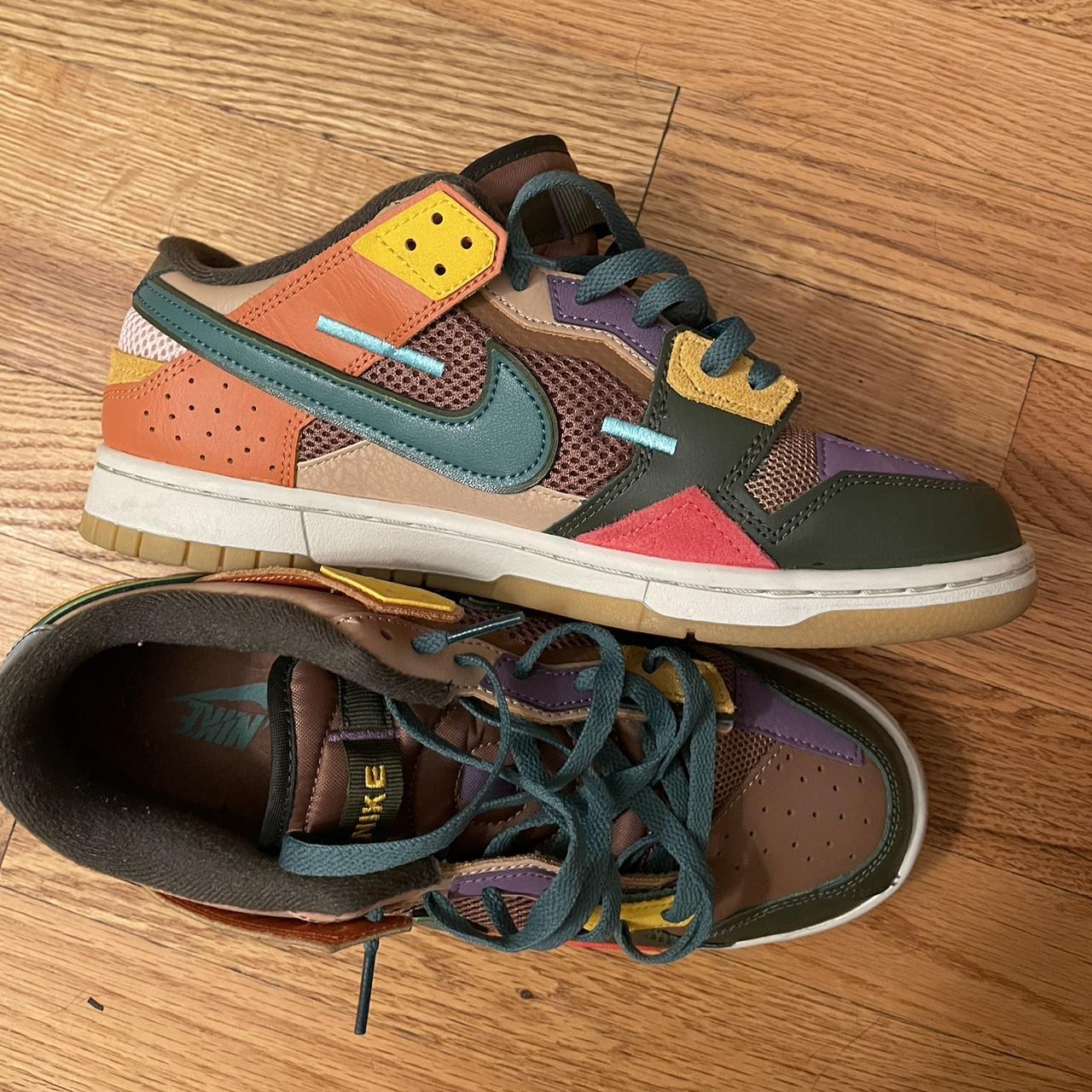 multicoloured nike trainers