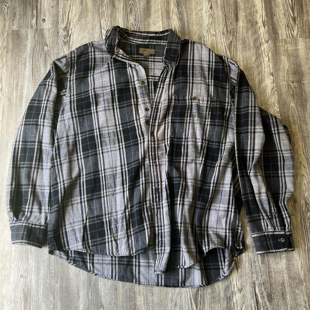 Faded Glory Men's Black and Grey Blouse | Depop