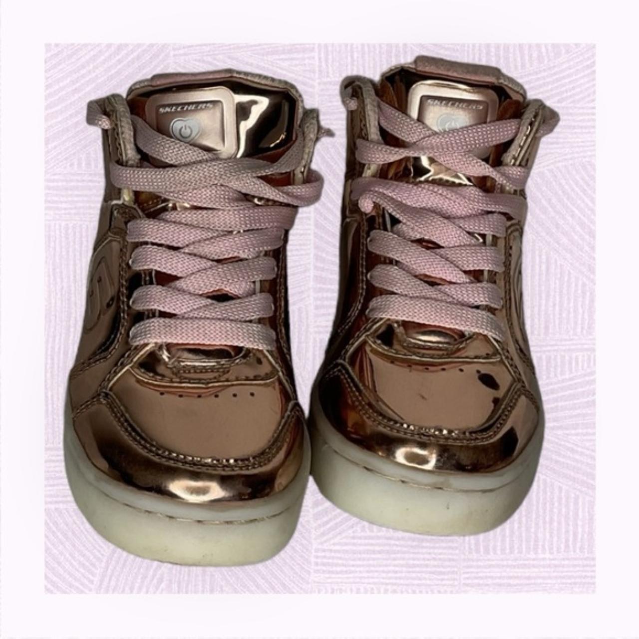 Skechers light up shoes rose gold on sale