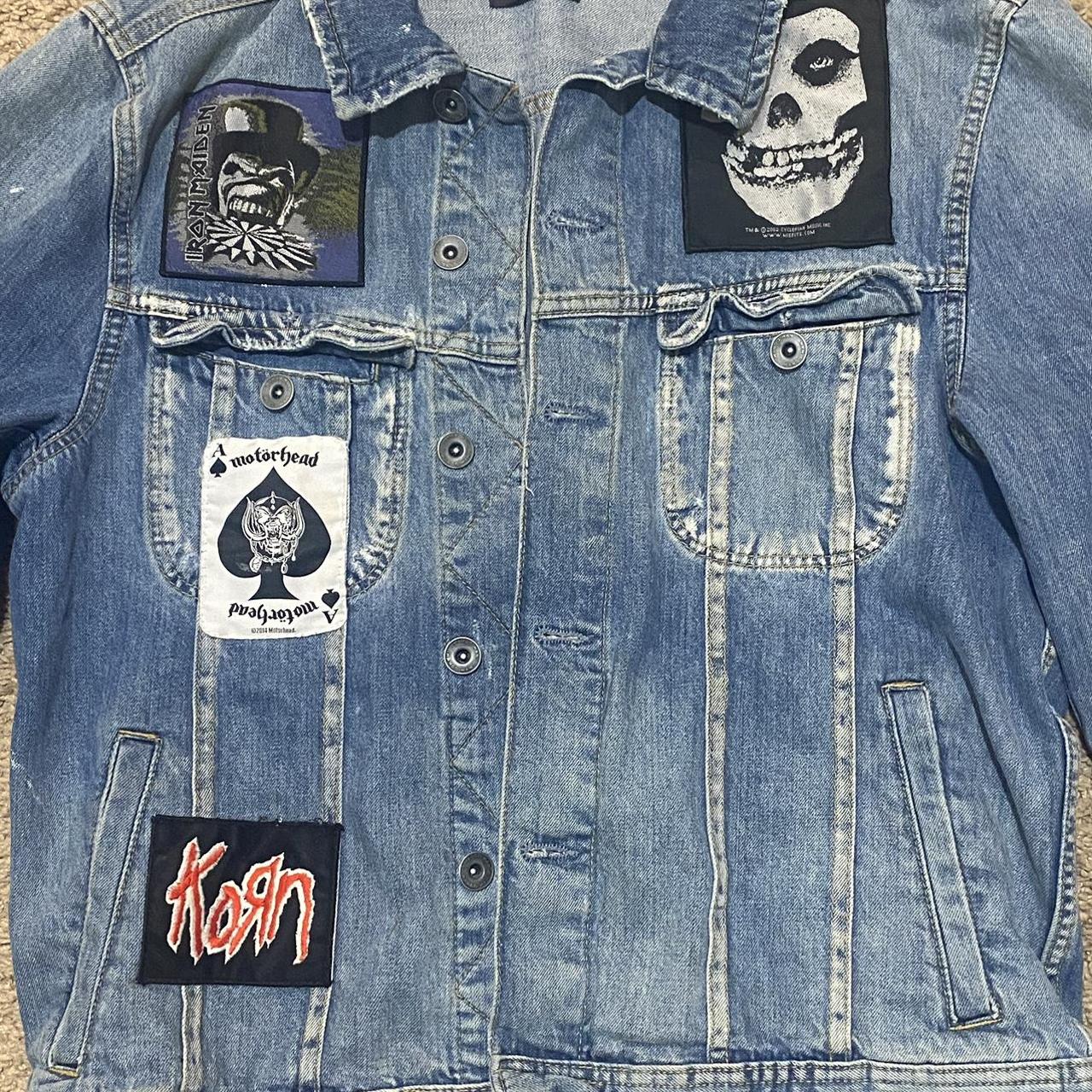 80’s & 90’s bands battle jacket (still has sleeves),... - Depop