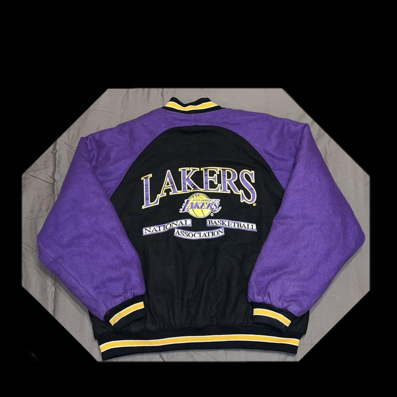 Adidas Lakers Hoodie Jacket Mens XL Long Sleeve Embroidered Logo Yellow