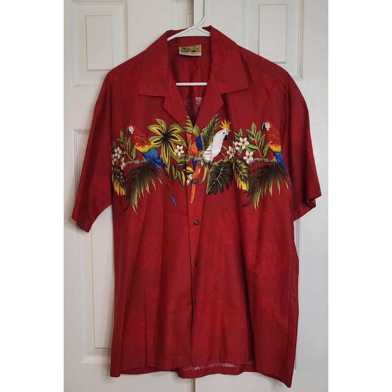 Red hawaiian-shirt - Depop