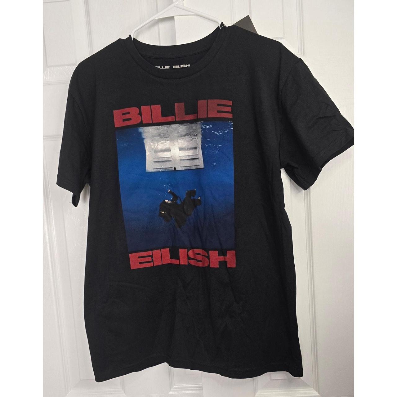 Billie Eilish Women's Album Cover Black Graphic... - Depop