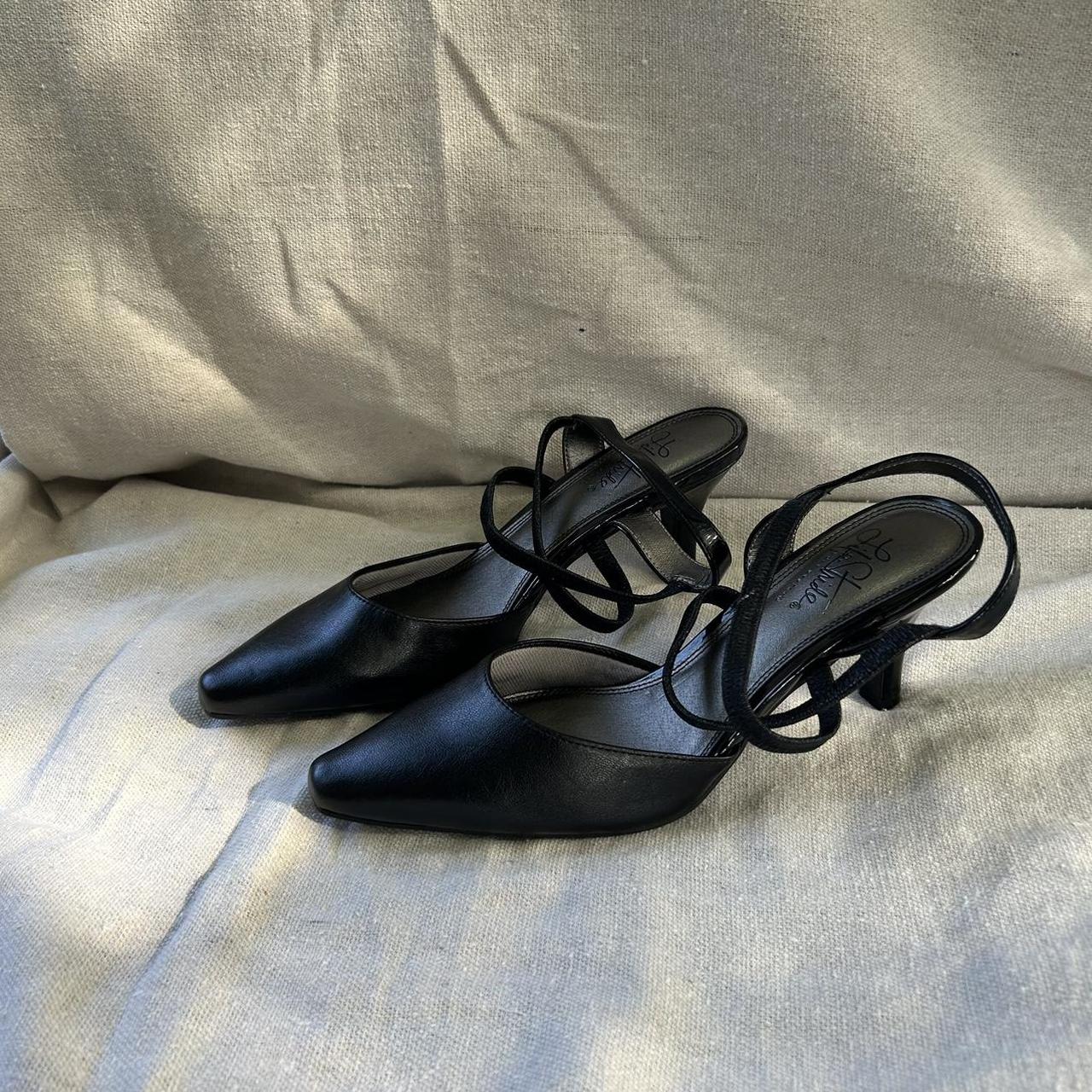 mens black leather mules