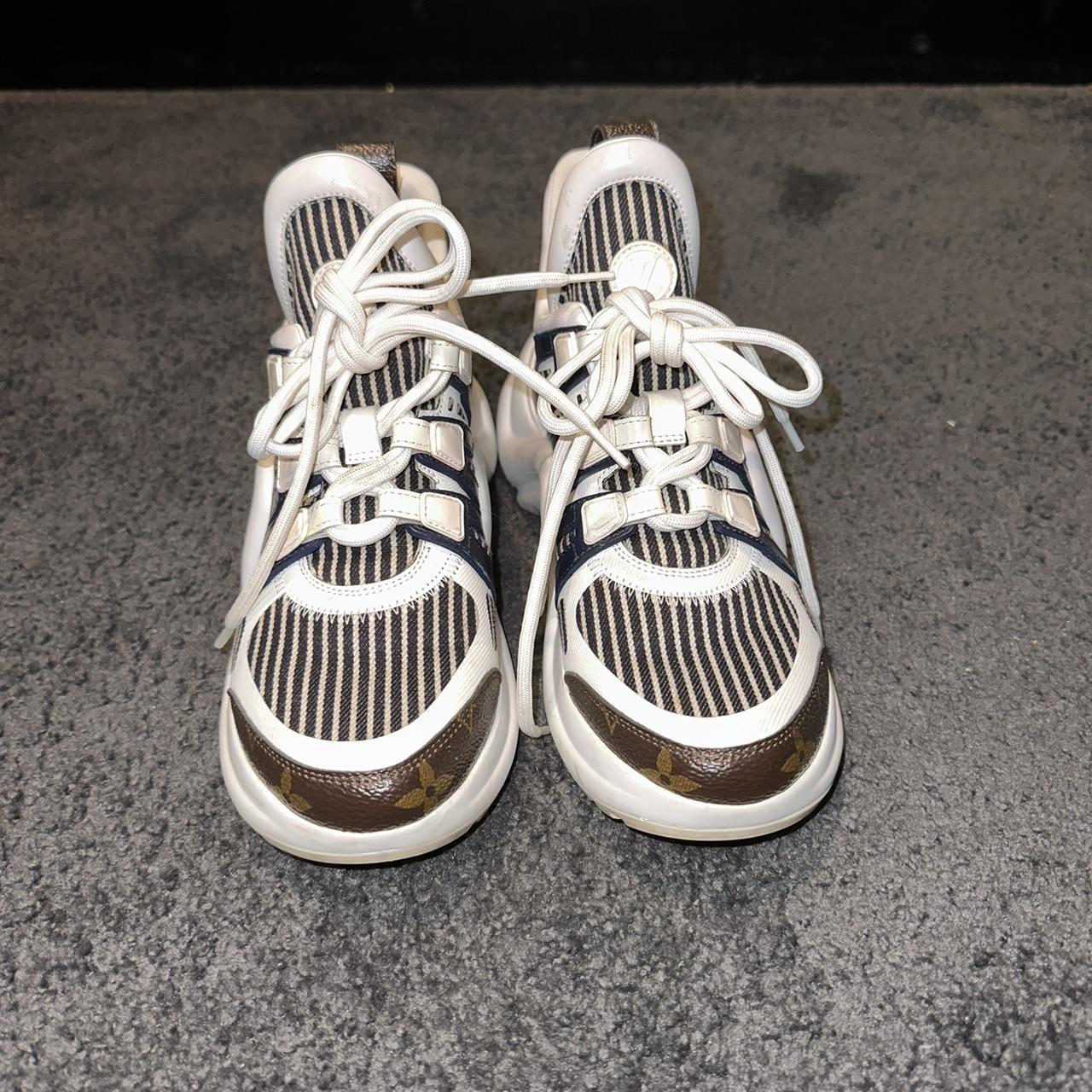 louis vuitton kids shoes, they are used n havent - Depop