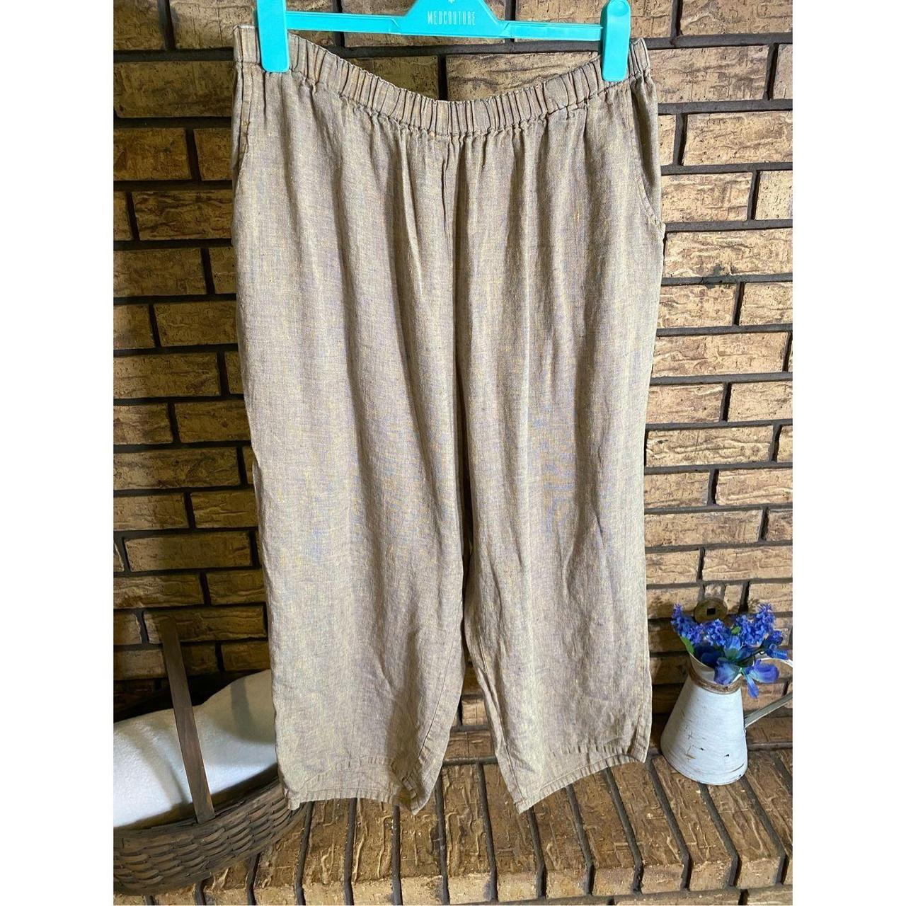Flax Linen Pants Tan Size - Depop