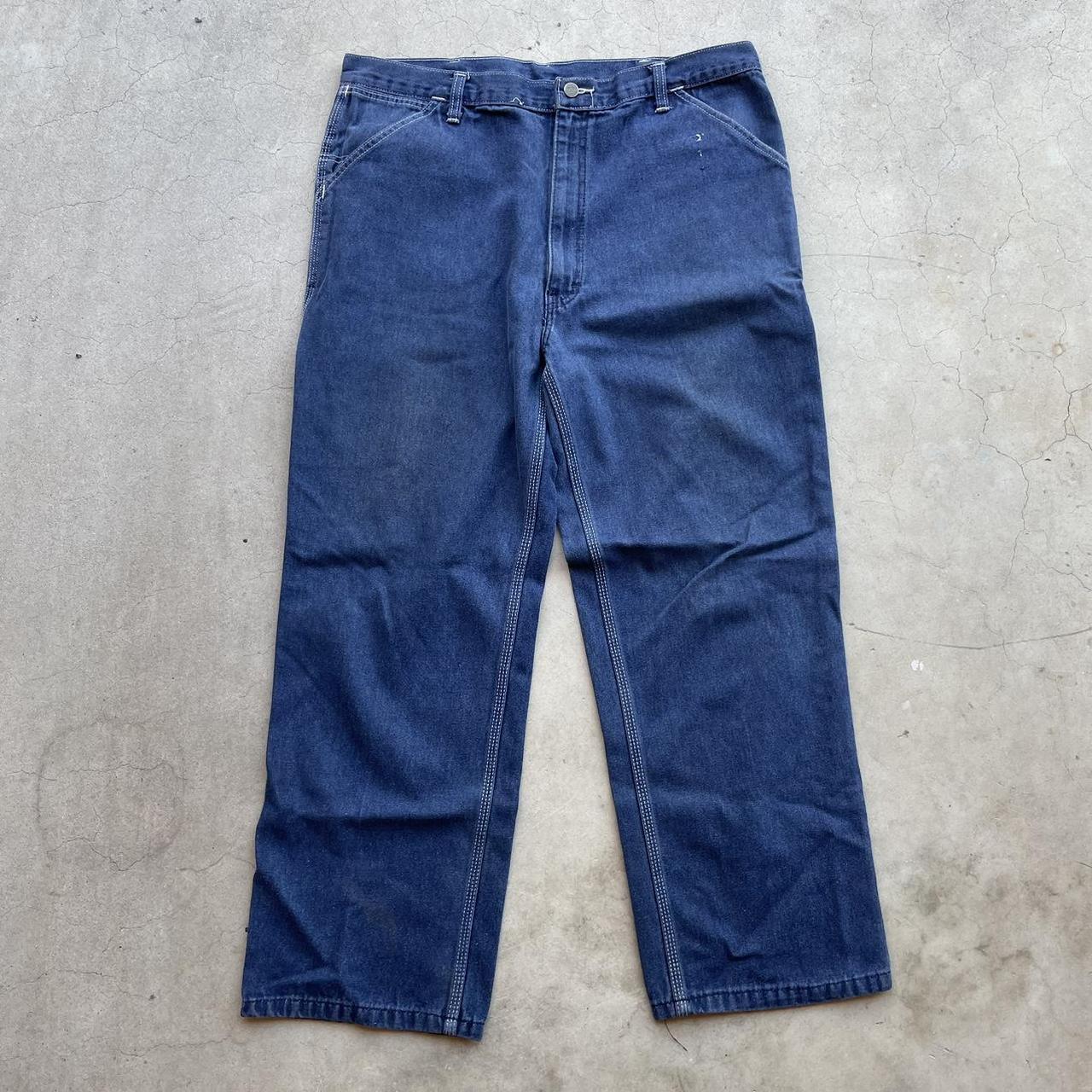 Vintage 80s Sears Roebucks carpenter denim jeans... - Depop