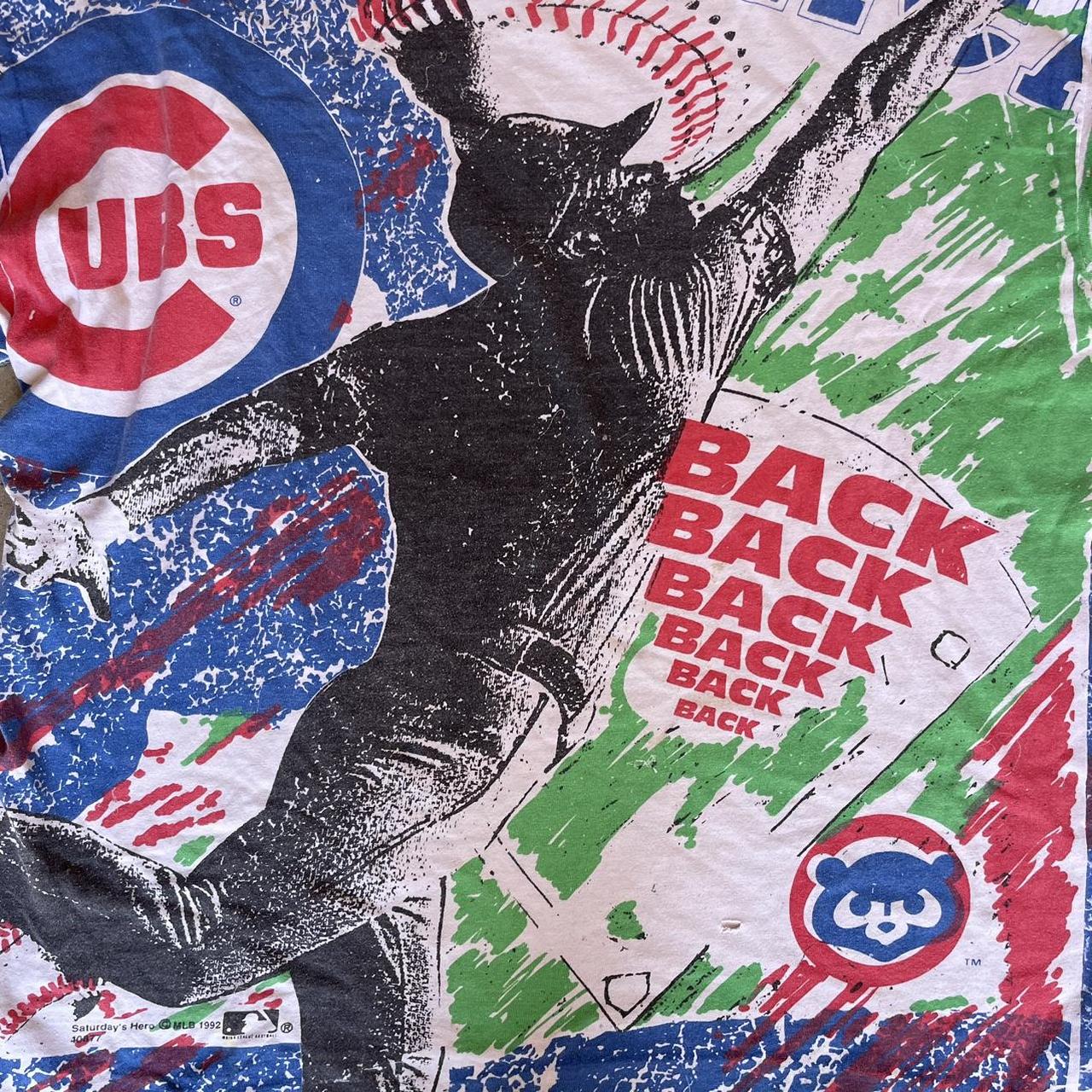 Vintage Y2K MLB Chicago Cubs jersey GRAPHIC JERSEY / - Depop