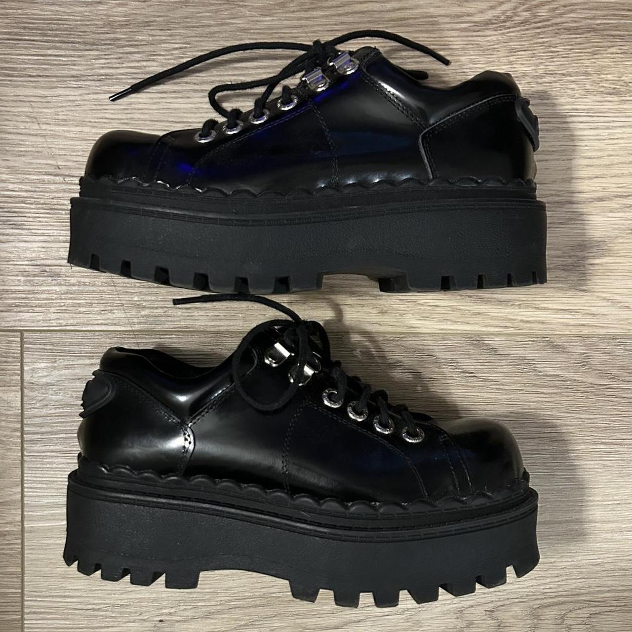 black platform unif seek shoe (worn very lightly... - Depop