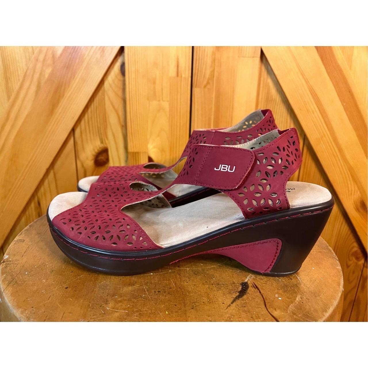 JBU by Jambu Red CHLOE Memory Foam Vegan Wedge Shoes Depop