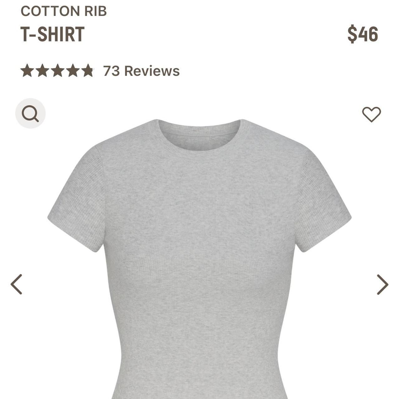 Skims Cotton Rib T-Shirt Never Worn - Depop