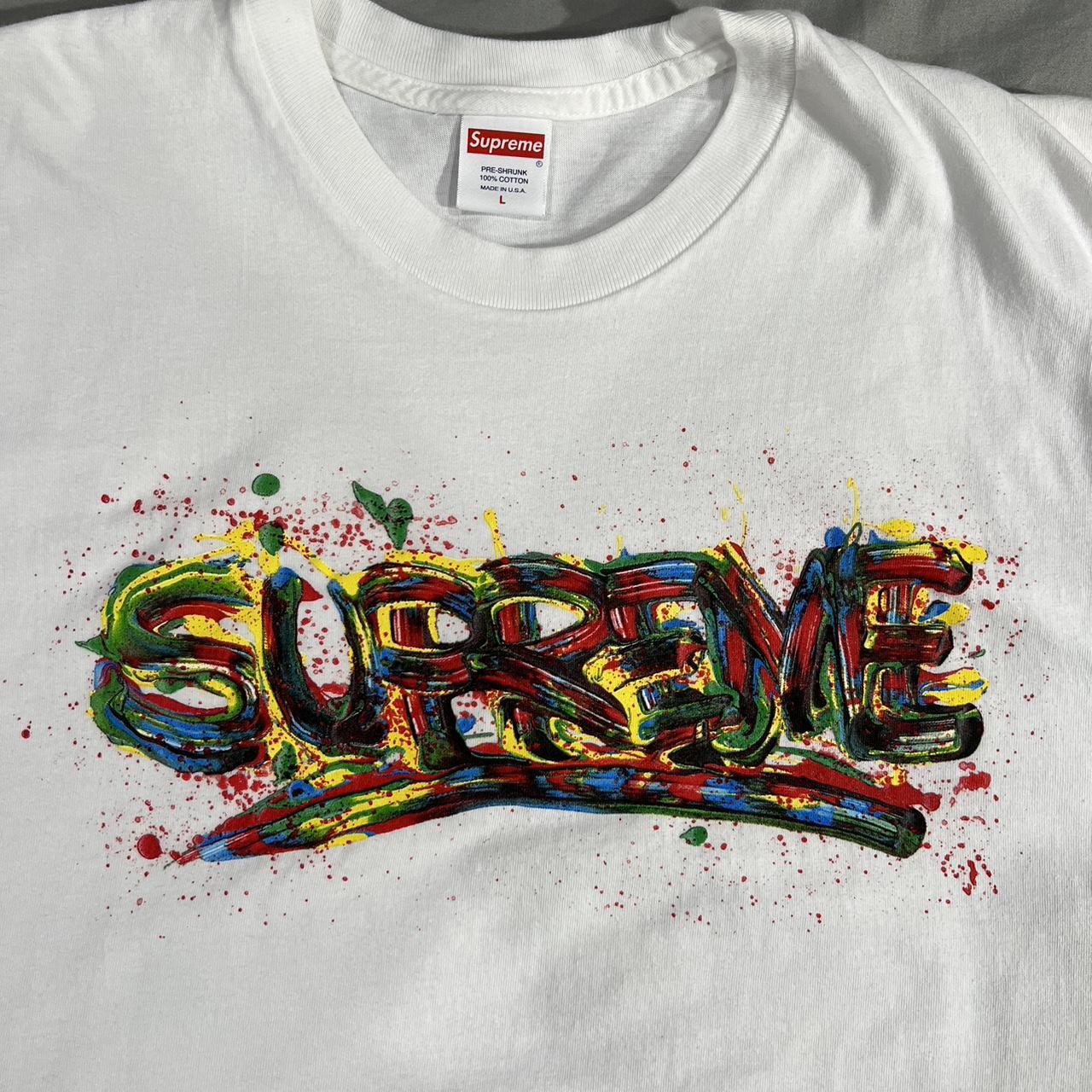 Supreme White Graphic Tee Size L Only worn a few... - Depop