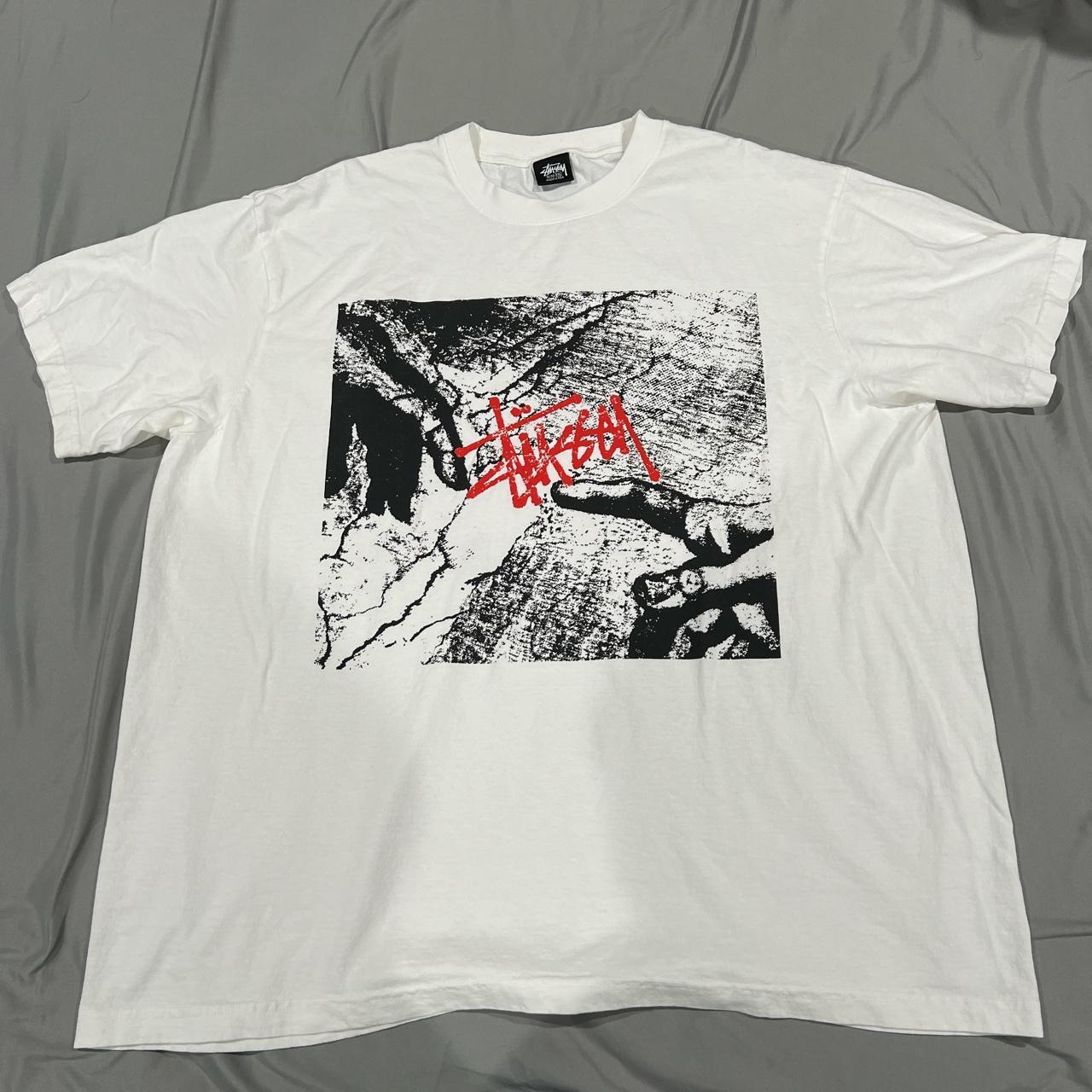 Stussy Graphic T-shirt White, XXL Brand new, never... - Depop