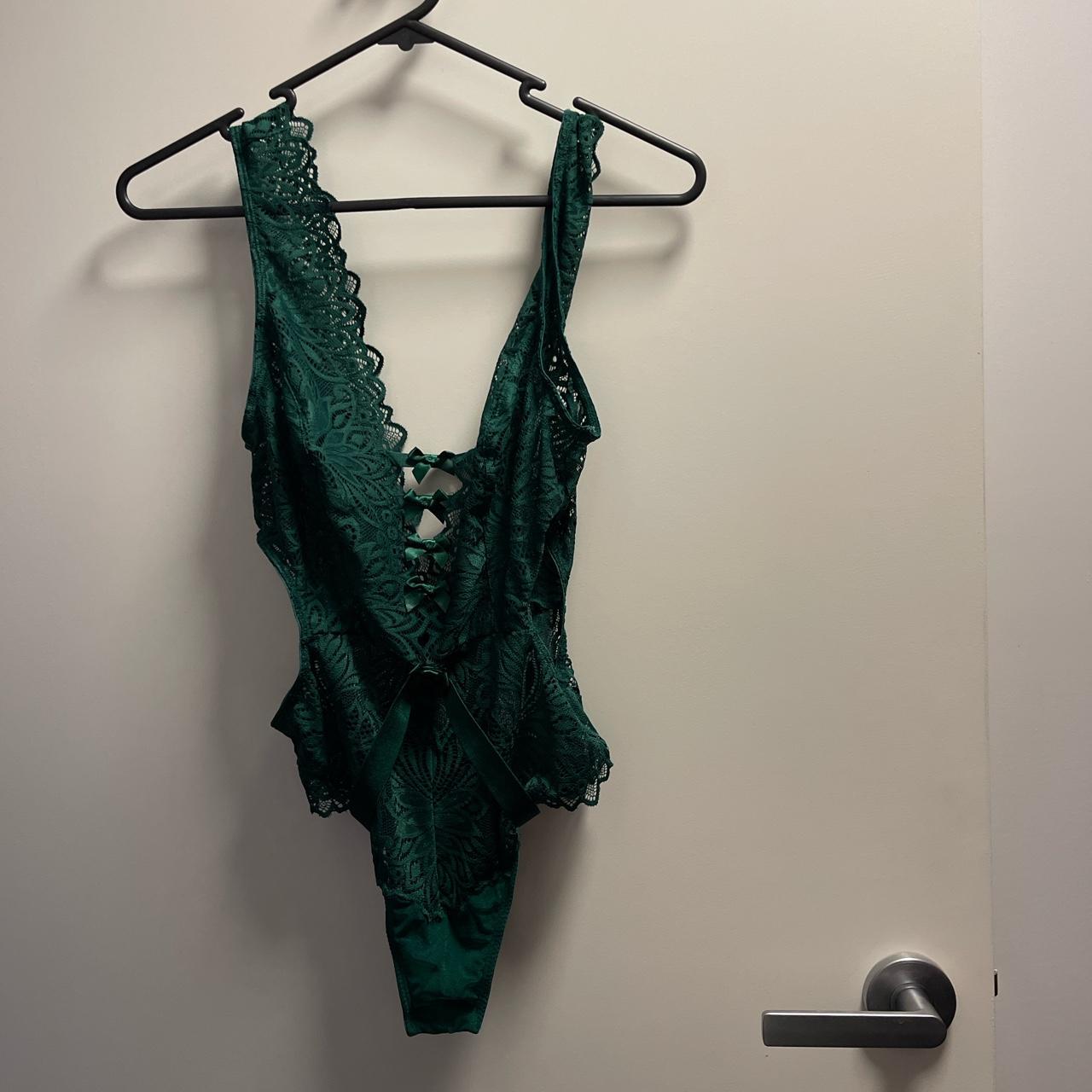 Bras & things Size 10 Emerald green body suit with... Depop