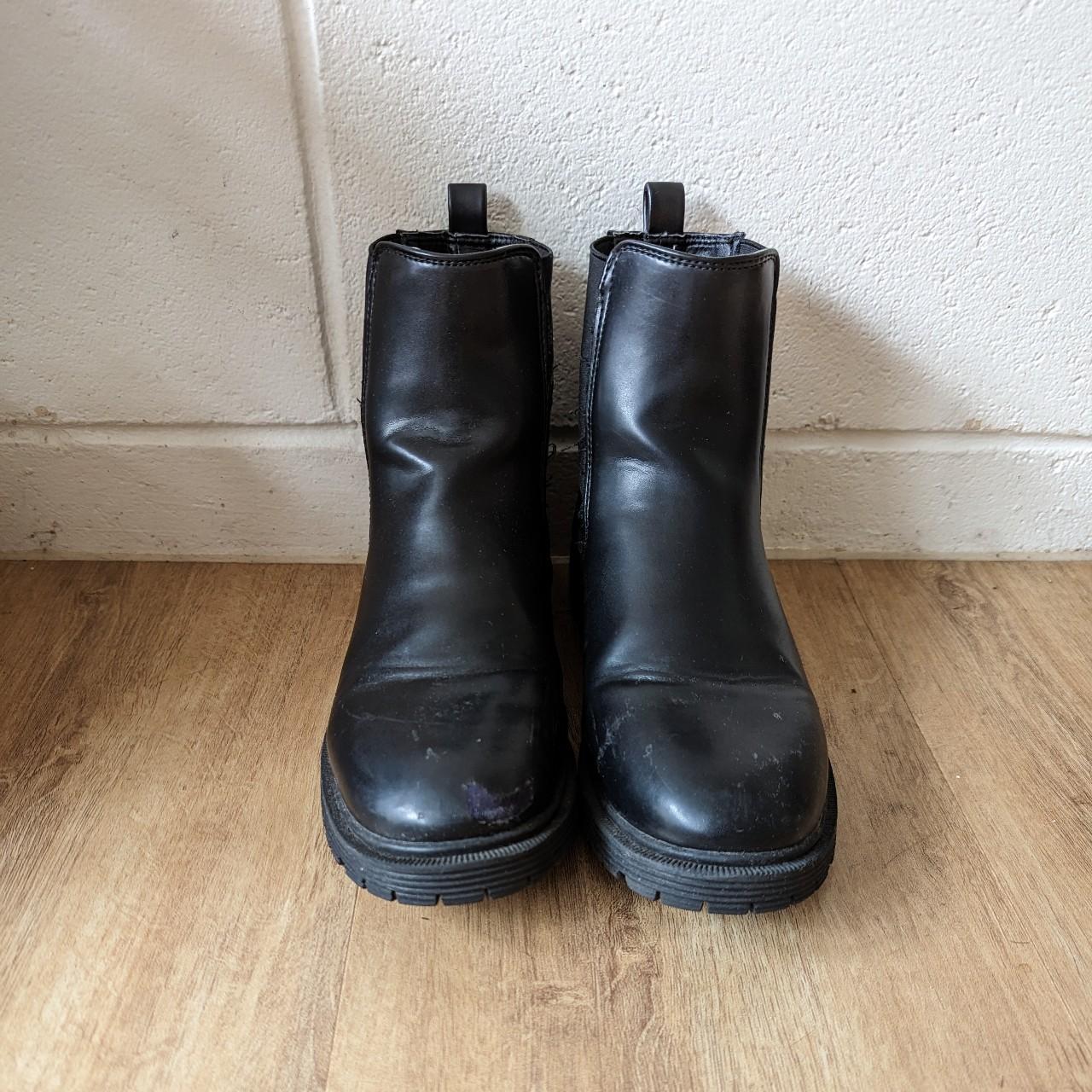 Black combat boots. AU size 8. No brand and scuffed.... - Depop