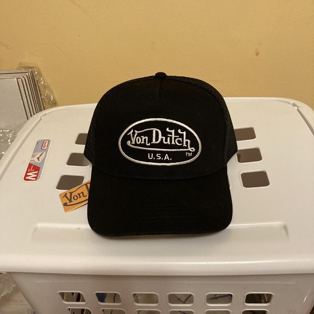 Von Dutch trucker hat Black, white and gold Brand - Depop