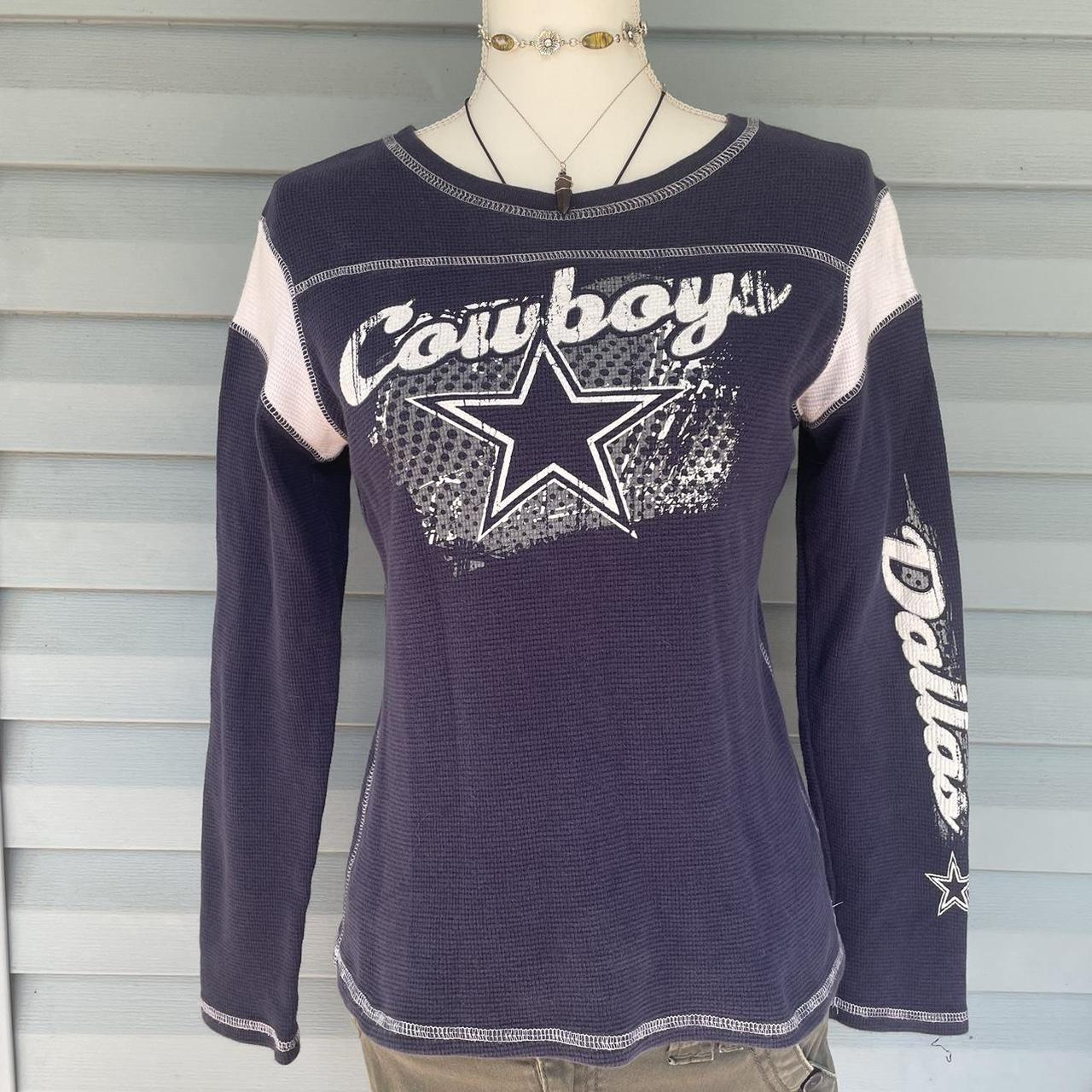 Vintage y2k Dallas Cowboys long sleeve waffle knit - Depop