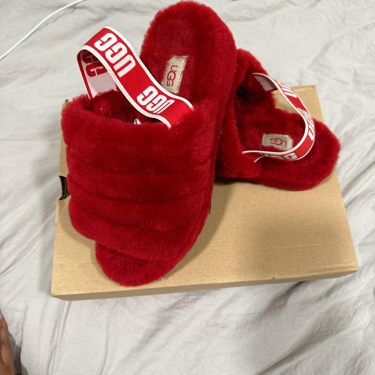 Red ugg best sale slides