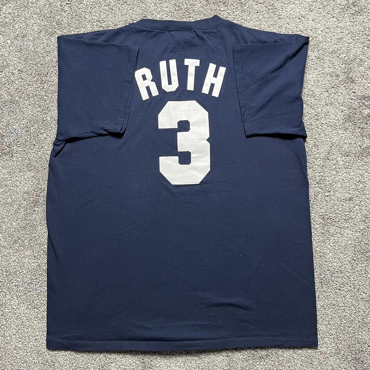 00's Babe Ruth Yankees Tee, Size Medium, FITS Long, - Depop