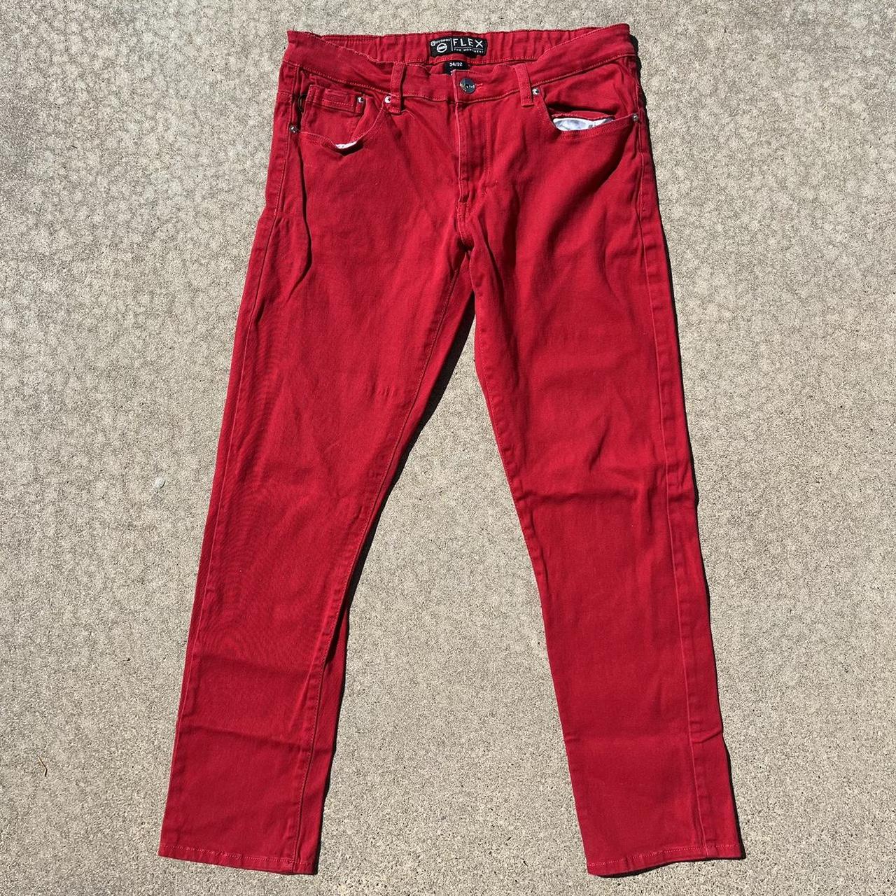 2000s Red Southpole Pants Size: 34/32 fits: Waist-... - Depop