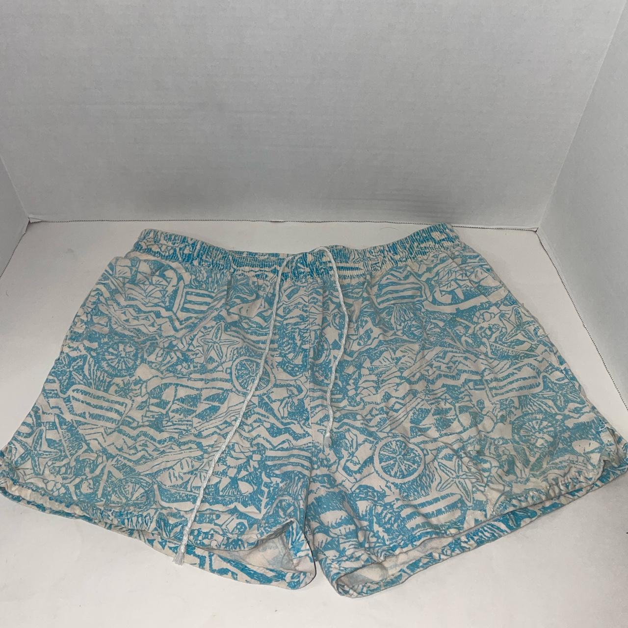 Men's Blue and White Swimbriefsshorts Depop