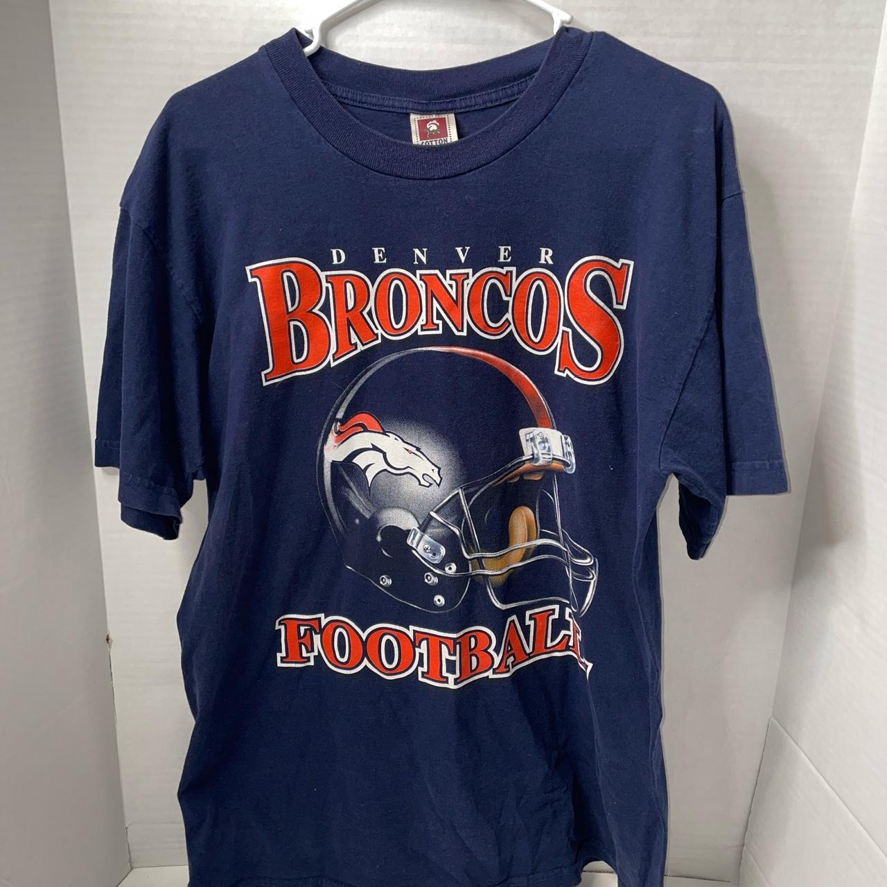 Vintage Early 90's Denver Broncos T Shirt Mens L Short Sleeve Made in USA