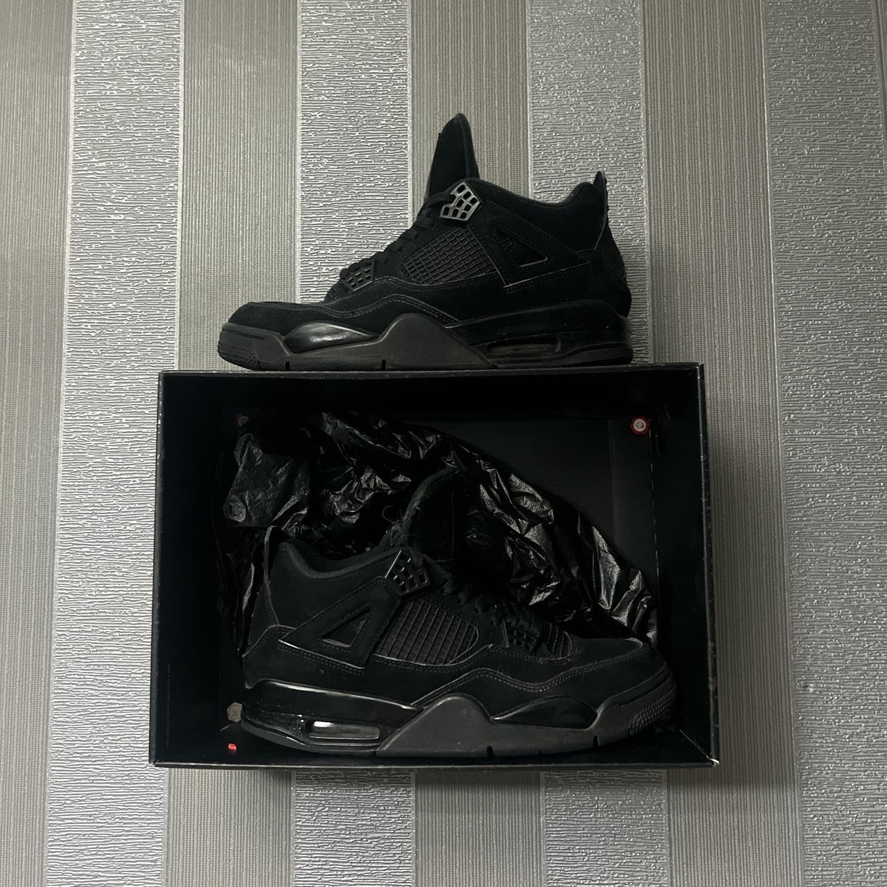 Jordan 4s black cats size 8, worn twice Real pair... - Depop