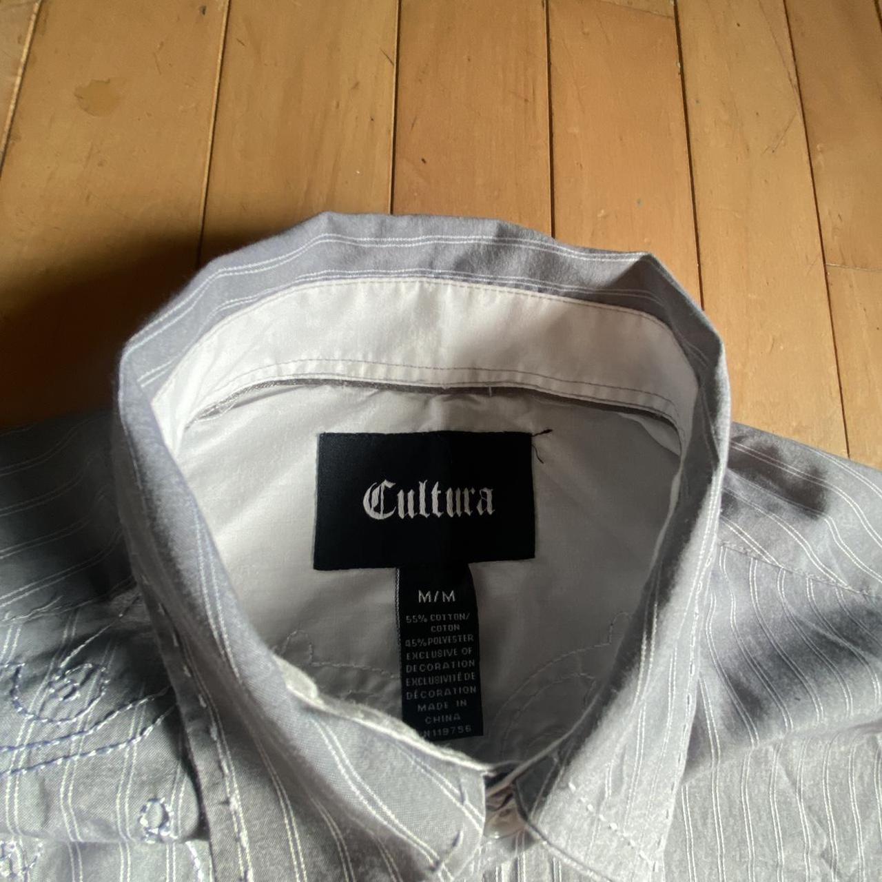 Cultura Men's Grey and White Shirt (3)
