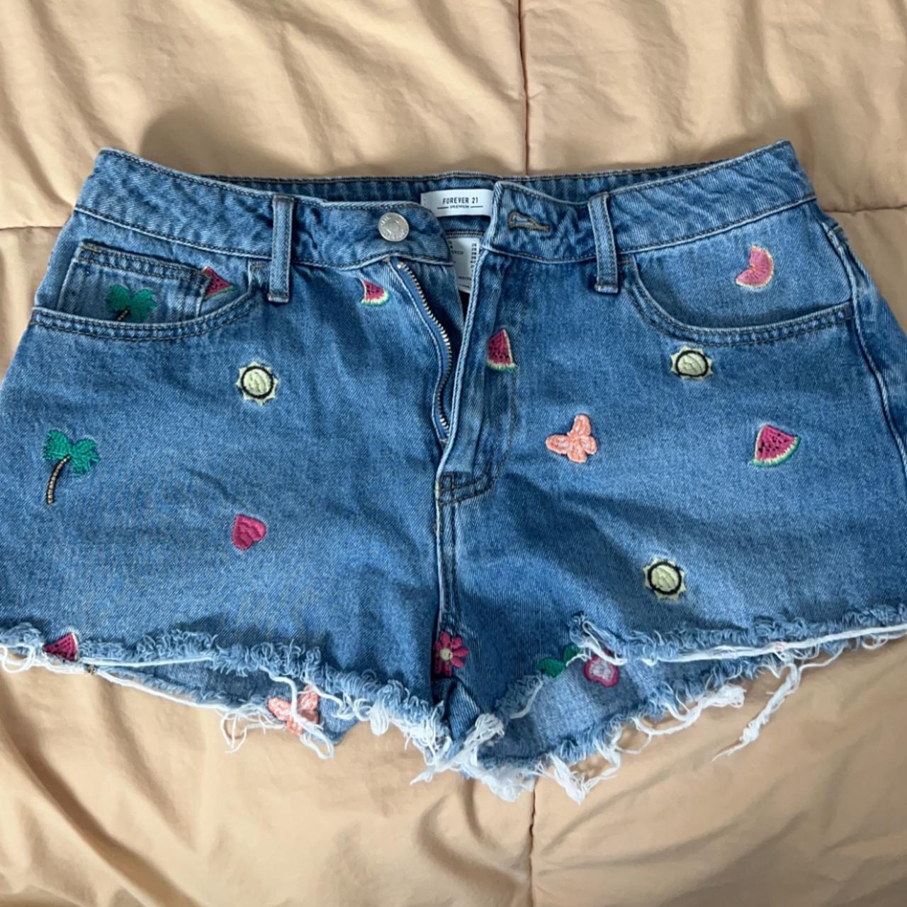 Forever 21 Premium Embroidered Fruit/Tropical