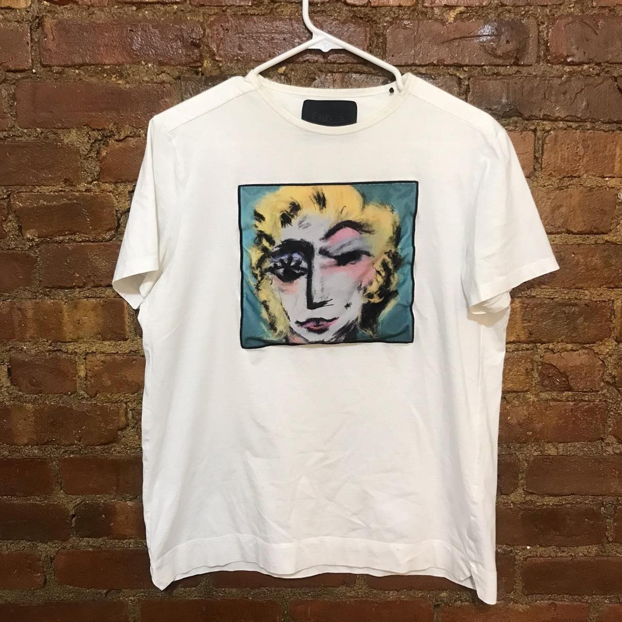 SUEDE MARILYN MONROE PICASSO-ESQUE TEE White t-shirt... - Depop