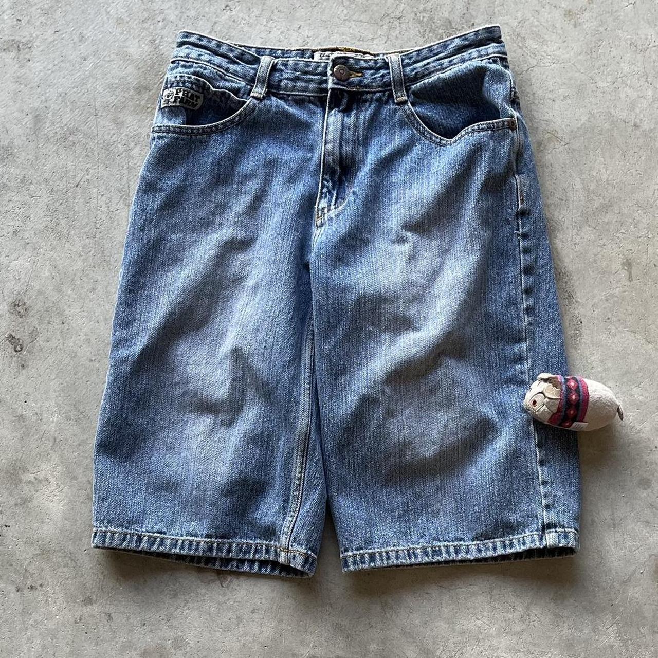 y2k phat farm jorts high-rise measure at: 9.5... - Depop