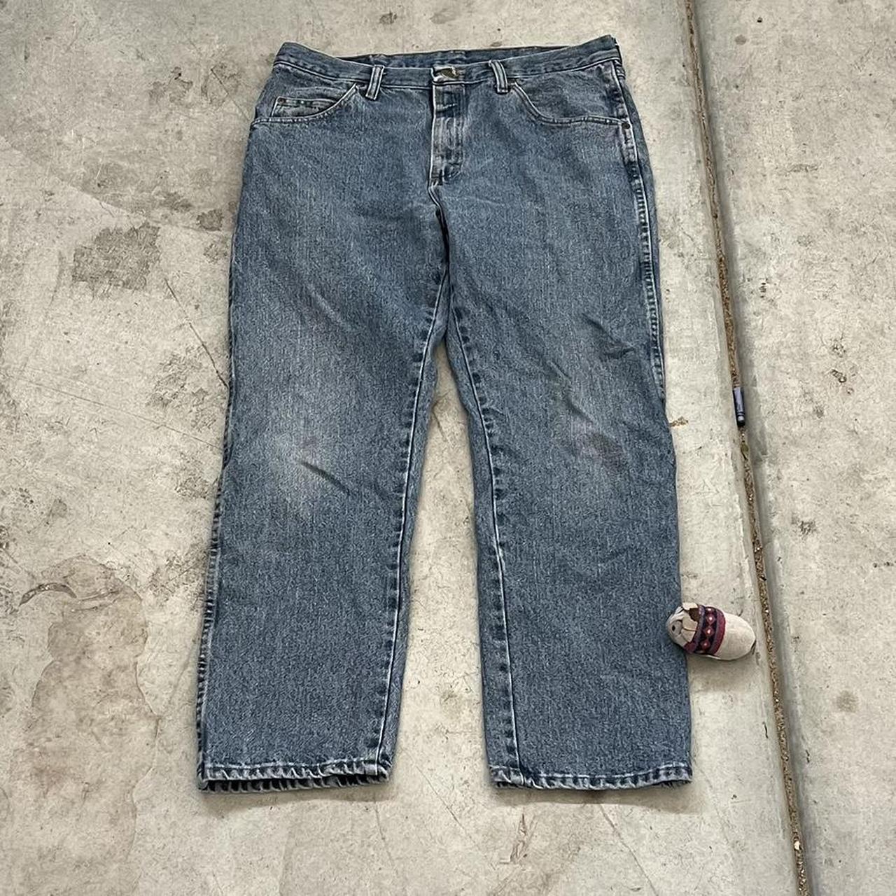 baggy loose fit wrangler jeans 16 inch leg openers.... - Depop