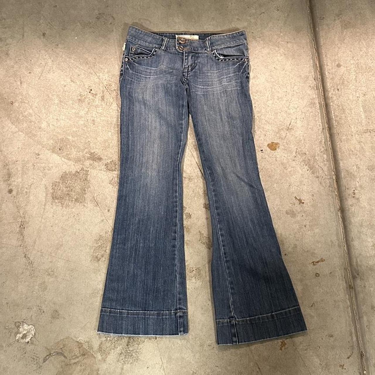 y2k tyle flare jeans leg openers measures at 18... - Depop