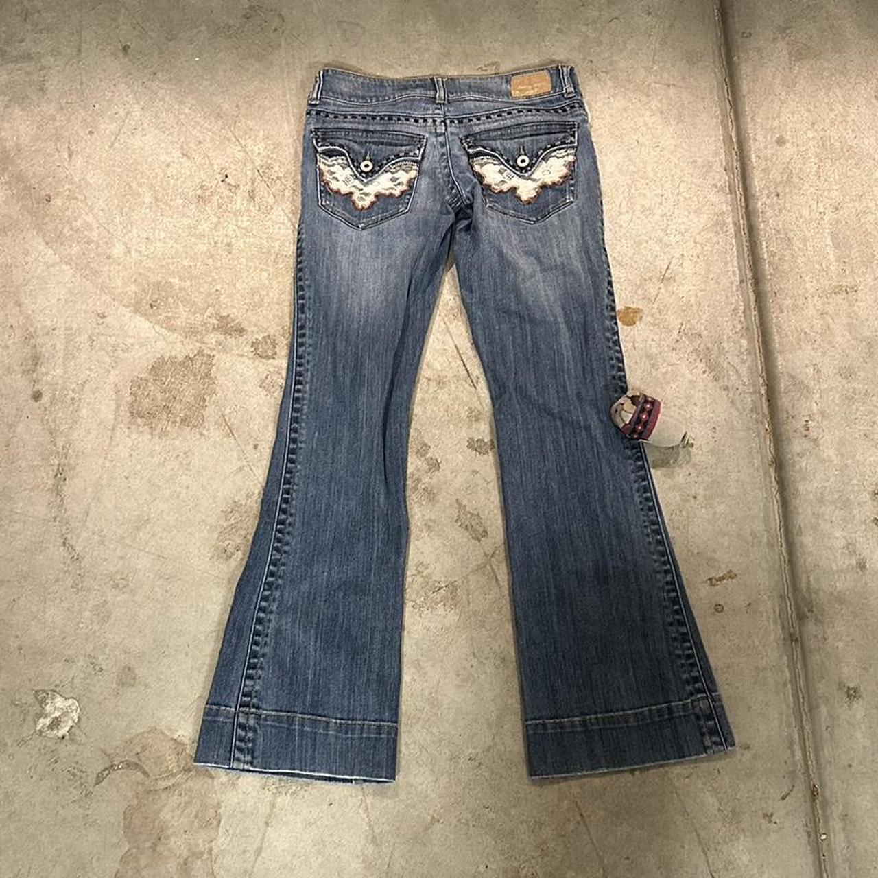 y2k tyle flare jeans leg openers measures at 18... - Depop