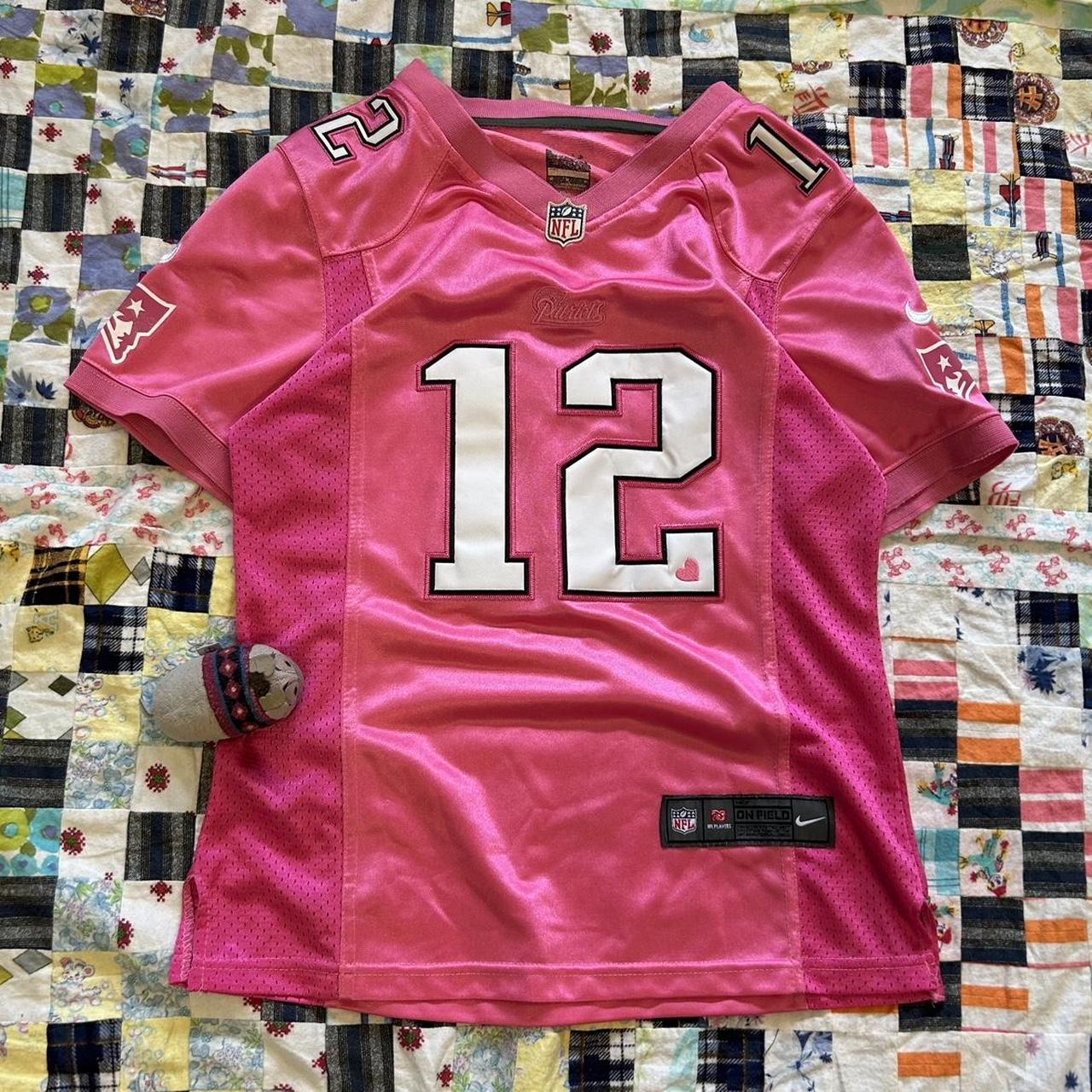 awesome y2k pink tom brady patriots jersey from his. Depop