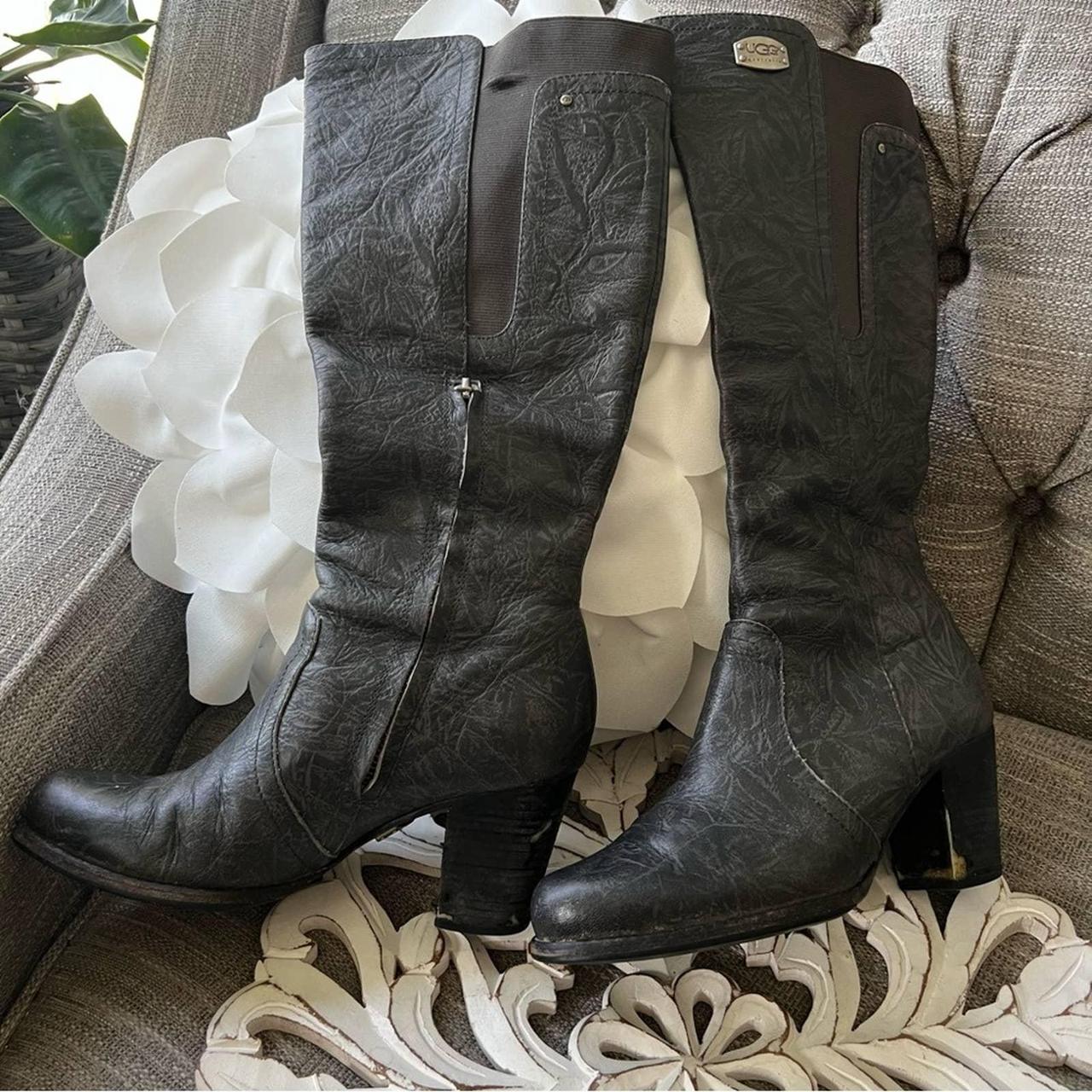 Womens tall grey suede hot sale boots